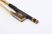 4/4 Violin Bow Braided Carbon Fiber Snakewood Frog Round Stick Straight Natural Bow Hair