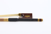 4/4 Violin Bow Braided Carbon Fiber Snakewood Frog Round Stick Straight Natural Bow Hair