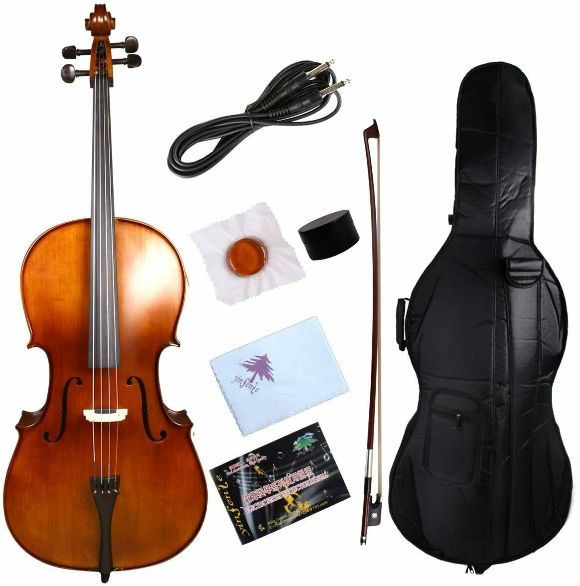 New Electric Cello 4/4 Full Size Cello Maple Spruce Wonderful Sound hand made Cello Yinfente Brand | Yinfente Musical Instrument official website