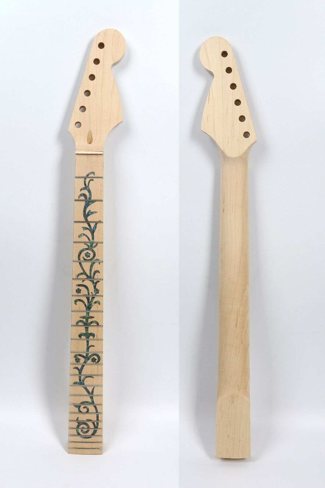 New Guitar Neck 24fret 25.5inch Maple Fretboard Vine Inlay Unfinished Bolt on Heel Fender ST guitar Neck Yinfente Musical Instrument official website
