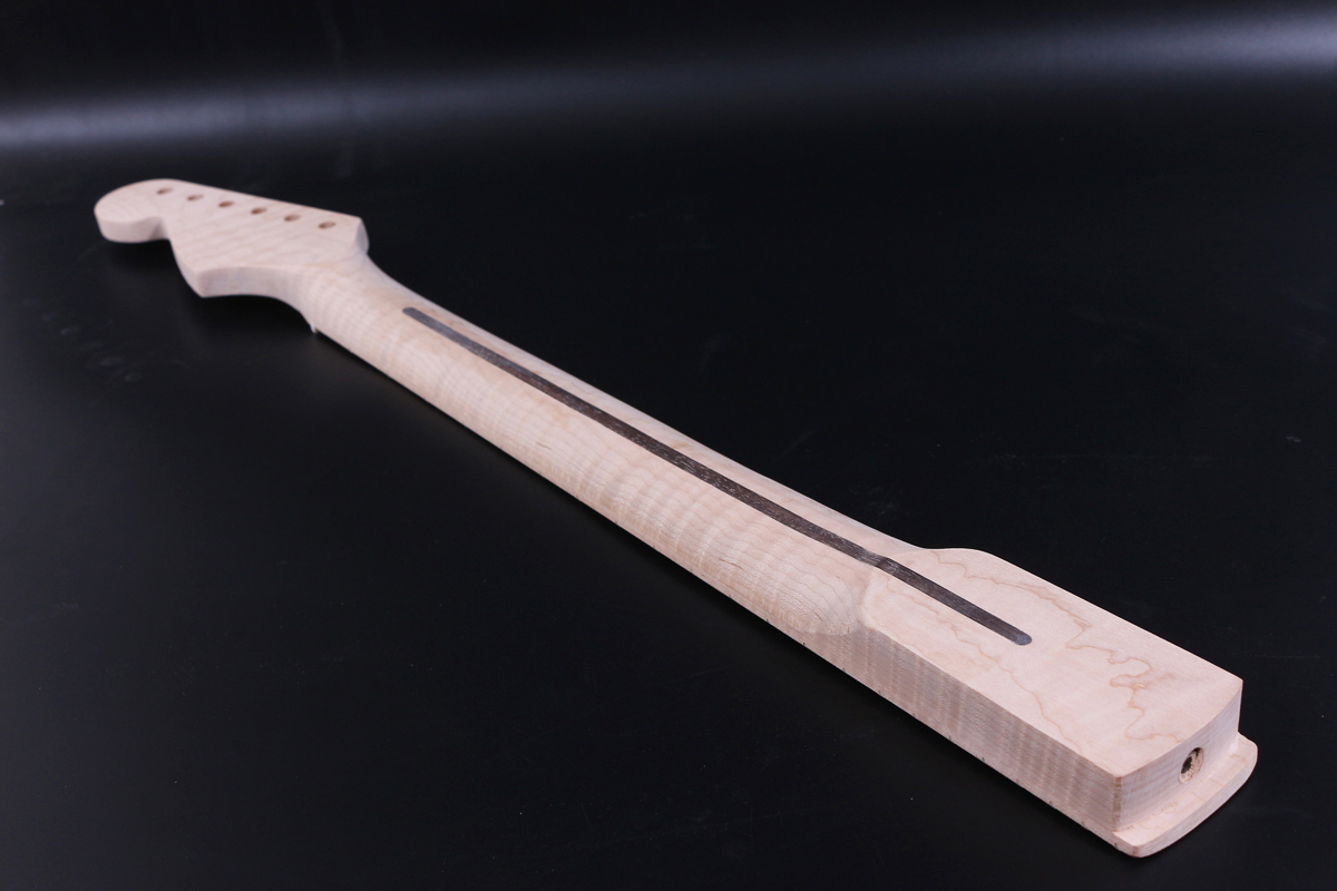 Flame maple Guitar Neck 22fret 25.5inch Unfinished DIY guitar neck Dot inlay DIY style