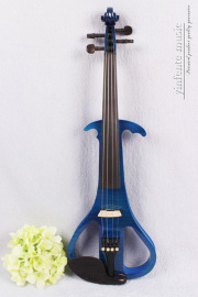 New electric violin Solid wood Ebony Violin Fittings Blue Color 5 string violin professional Sound