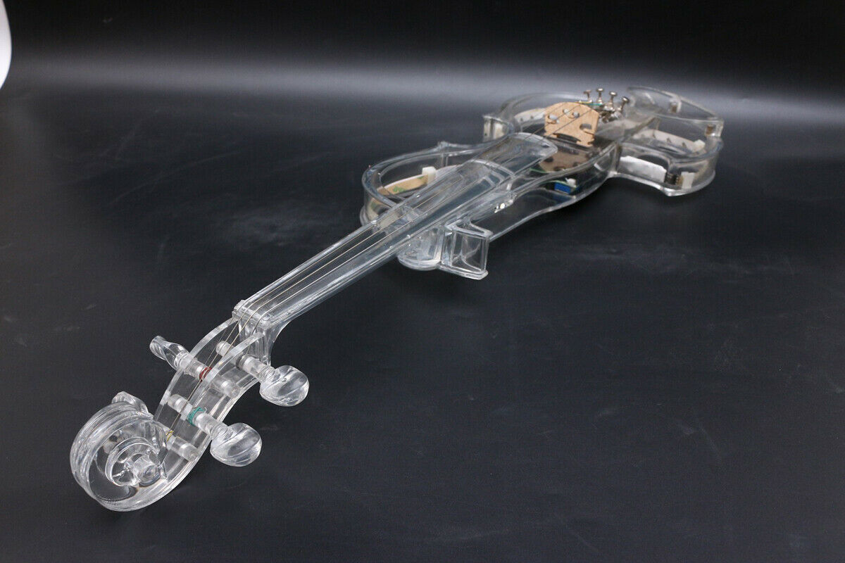 4 4 Electric Violin Transparent Crystal Acrylic Body With Led Light Violin Bow Yinfente Musical Instrument official website