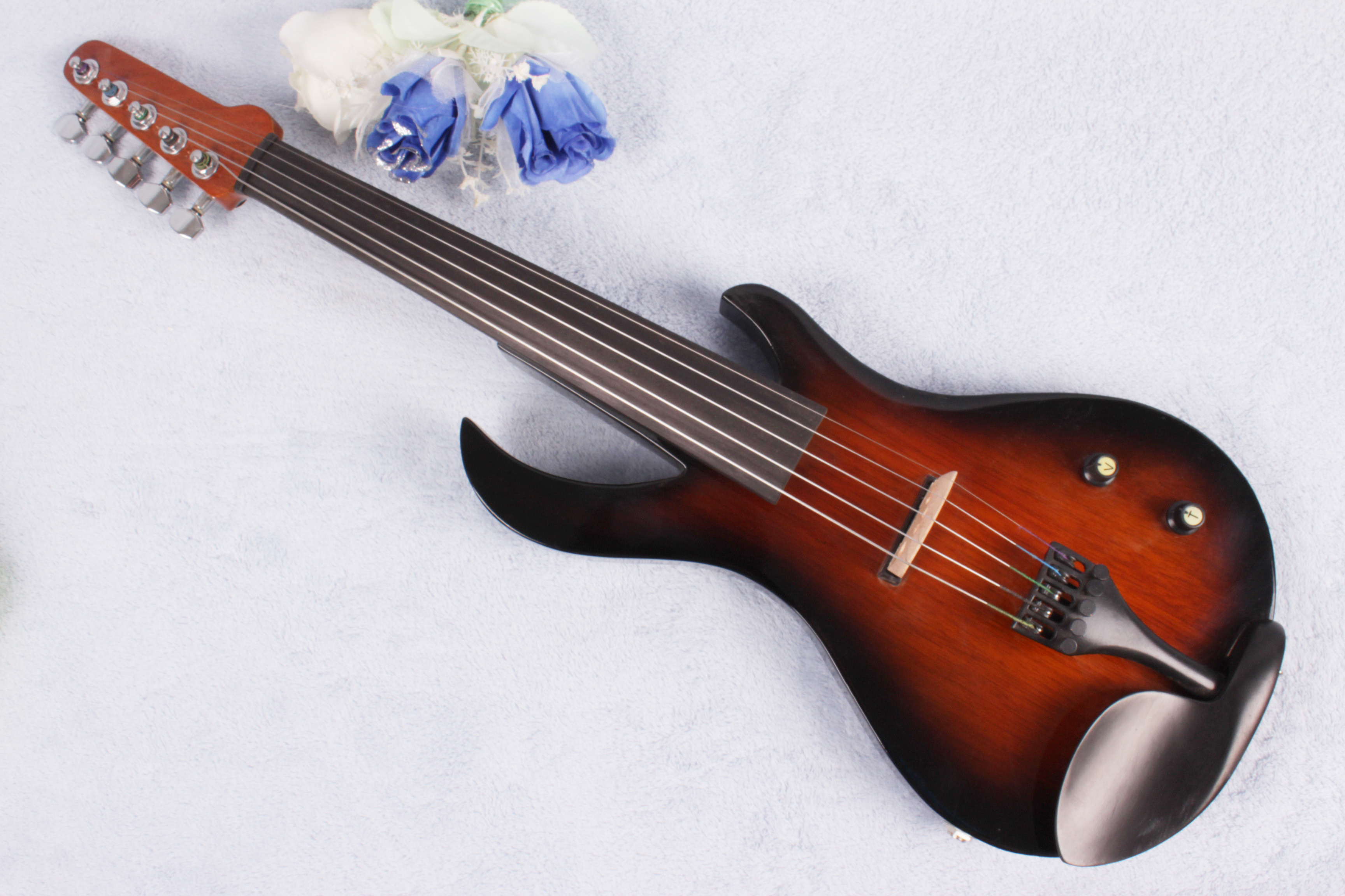 Walnut Body Ebony Violin Yinfente 5-String Electric Violin Full Size ...