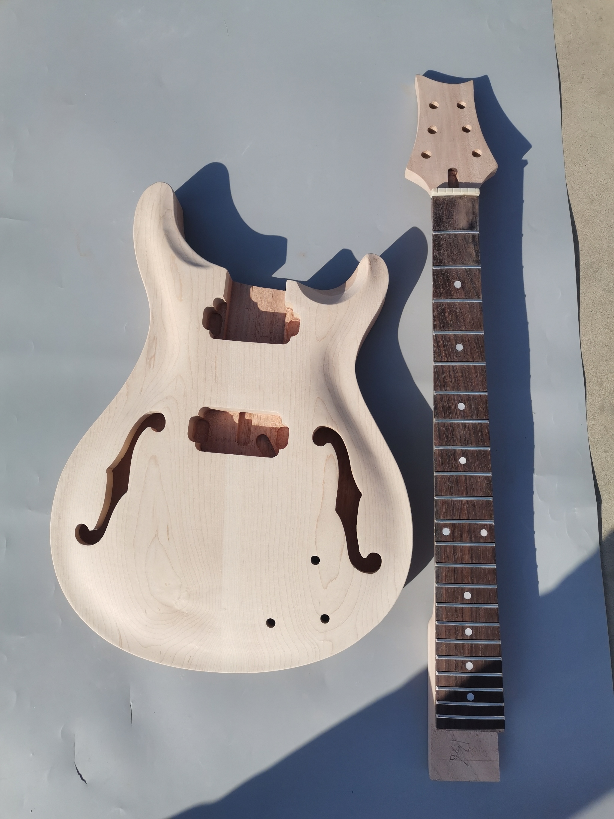 Yinfente 1set Guitar Kit Guitar Neck 22fret Semi Hollow Guitar Body Mahogany Maple PRS style DIY guitar project Yinfente Musical Instrument official website