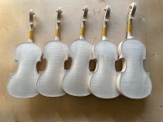 New 4/4 unfinished violin flame maple wood nice spruce wood full size violins kit project