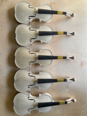 New 4/4 unfinished violin flame maple wood nice spruce wood full size violins kit project