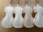 New 4/4 violin unfinished Flame maple back with old Russian spruce top Master level One piece maple wood back DIY violins