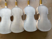 New 4/4 violin unfinished Flame maple back with old Russian spruce top Master level One piece maple wood back DIY violins