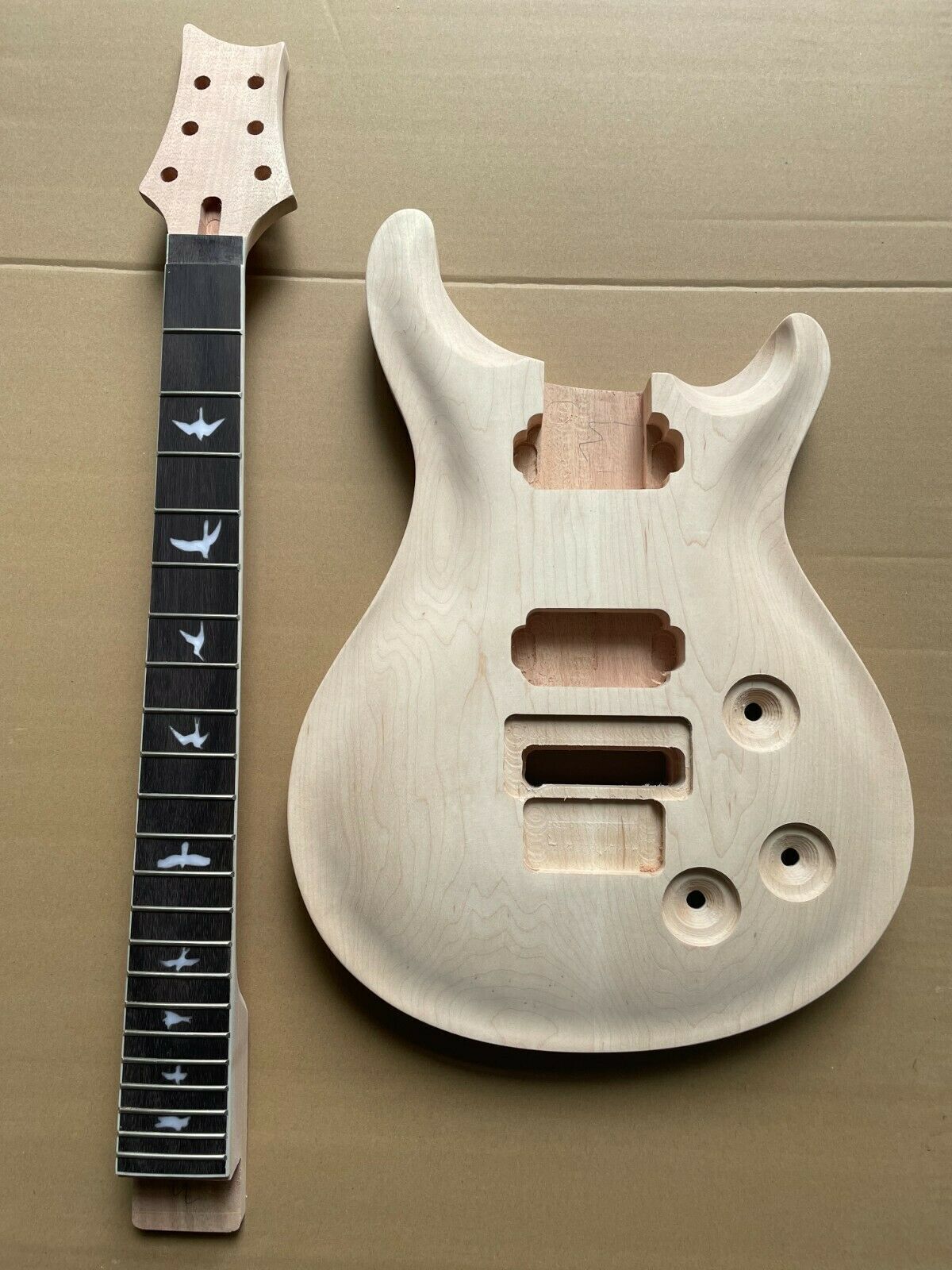 1set Guitar Kit Guitar Neck 22fret 24.75inch Maple wood guitar body Floyd Rose locking nut style PRS guitar project Yinfente Musical Instrument official website
