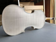 New white Violin 4/4 Stradivari One piece Flame Maple Spruce DIY Violin Luthier
