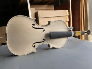 New white Violin 4/4 Stradivari One piece Flame Maple Spruce DIY Violin Luthier