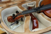 1 pcs Advance 4/4 Violin Case D Shape Portable Carry Bag Adjustable Shoulder Straps with 2 Bows Holders