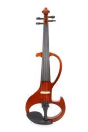 Electric Violin 4/4 Solid wood Sweet Tone Free Case Bow Silent Violin Dark Red