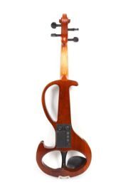 Electric Violin 4/4 Solid wood Sweet Tone Free Case Bow Silent Violin Dark Red