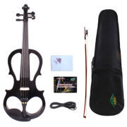 Yinfente 16inch Electric Viola Silent Pickups Practice Ebony Viola with Parts Case Creative Styling