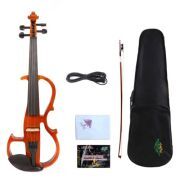 Yinfente 4/4 Electric Violin Silent Violins Practice Wood Free Case Bow Gift