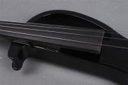 Black Electric Violin 4/4 Silent Violins Solid Wood Ebony Violin Parts Case Bow