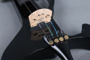 Black Electric Violin 4/4 Silent Violins Solid Wood Ebony Violin Parts Case Bow