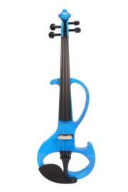 Blue Electric Violin 4/4 Free Case Silent Violin Solid Wood Ebony Violin Parts