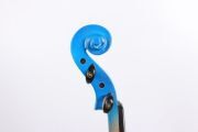 Blue Electric Violin 4/4 Free Case Silent Violin Solid Wood Ebony Violin Parts