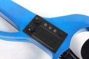 Blue Electric Violin 4/4 Free Case Silent Violin Solid Wood Ebony Violin Parts