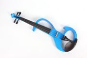 Blue Electric Violin 4/4 Free Case Silent Violin Solid Wood Ebony Violin Parts
