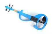 Blue Electric Violin 4/4 Free Case Silent Violin Solid Wood Ebony Violin Parts