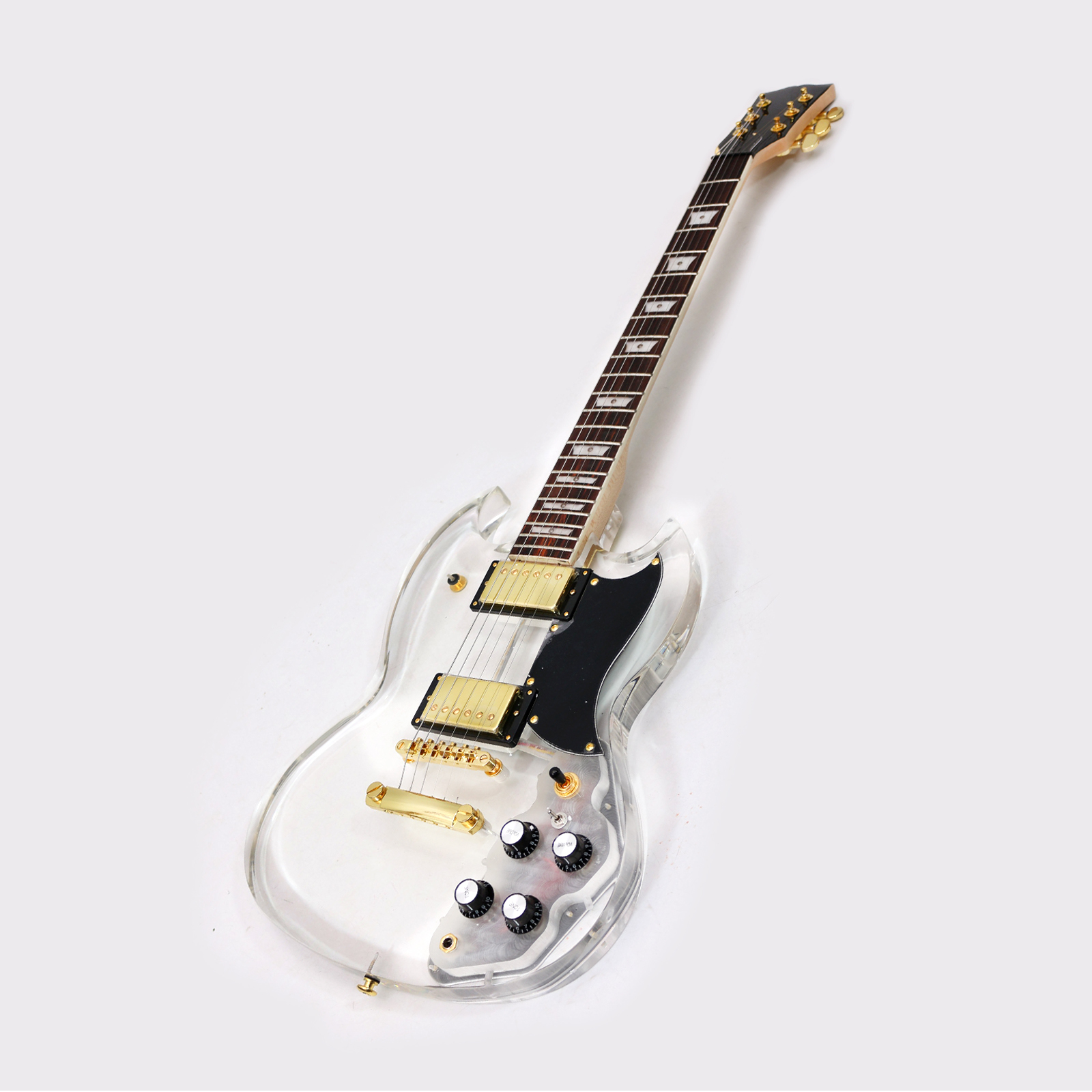 Yinfente Custom LED Light Electric Guitar Maple Acrylic Body Crystal Guitar Sweet Tone SG Electric guitar Yinfente Musical Instrument official website