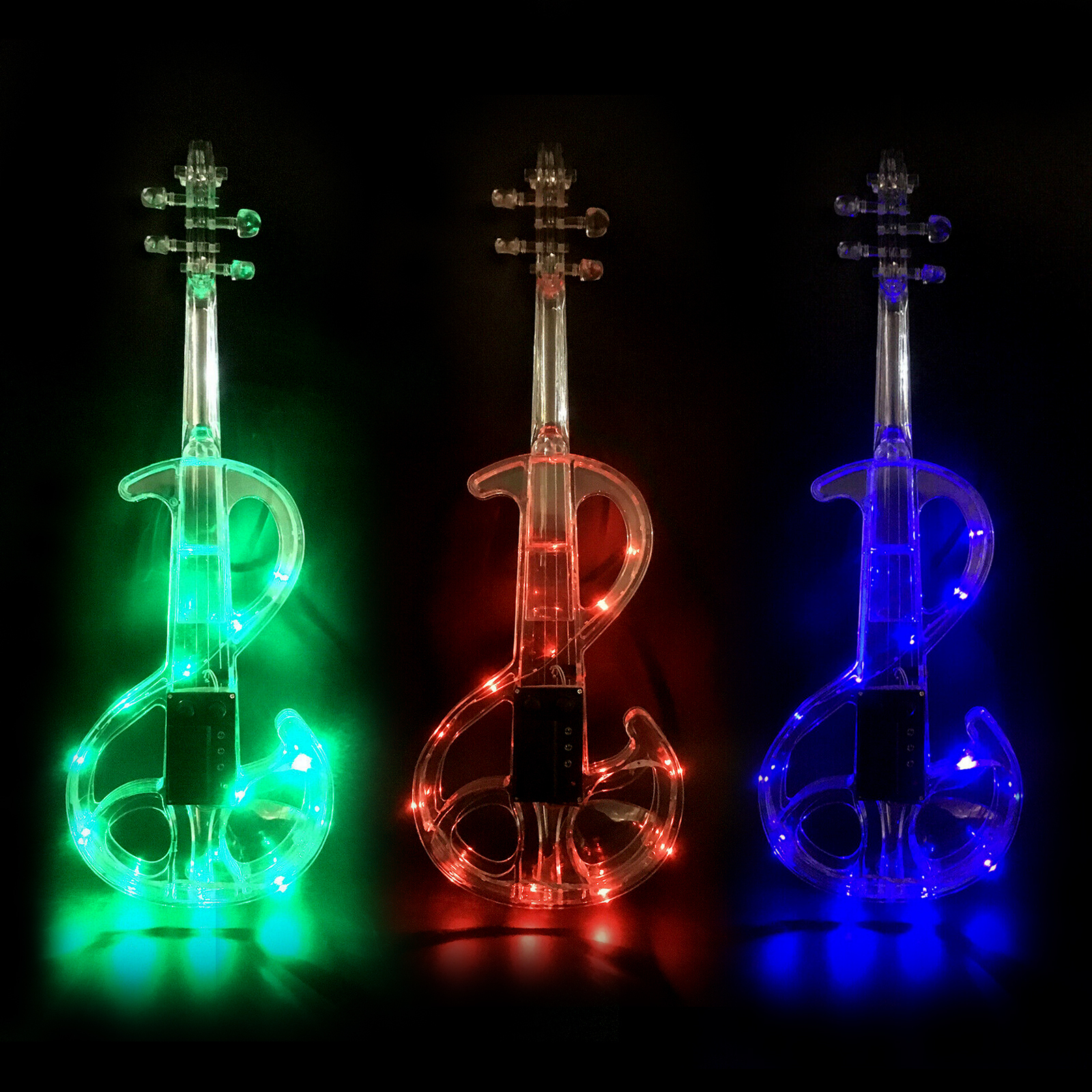 Yinfente 4 4 Electric Violin Transparent Crystal Acrylic Body 3color Led Light Nice Tone