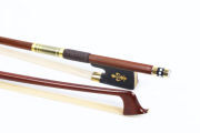 4/4 Violin Bow Golden Black Silk Brazilwood Ebony Frog Natural Bow Hair Straight