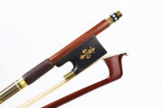 4/4 Violin Bow Golden Black Silk Brazilwood Ebony Frog Natural Bow Hair Straight