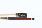 4/4 Violin Bow Golden Black Silk Brazilwood Ebony Frog Natural Bow Hair Straight