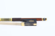 4/4 Violin Bow Golden Black Silk Brazilwood Ebony Frog Natural Bow Hair Straight