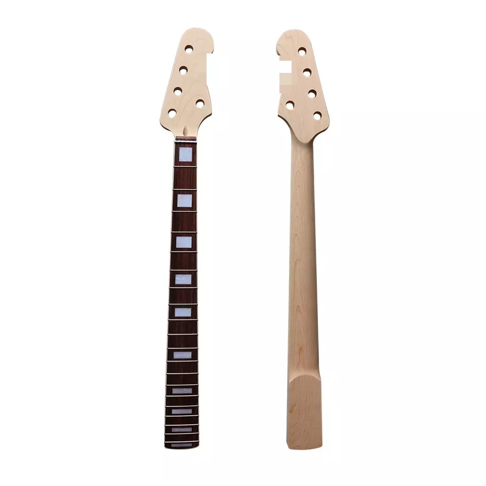 5 strings fender Jazz bass guitar neck 21 fret 34 inch rosewood fingerboard block inlays Truss Rod Adjust at bottom maple head 45 mm nut 71mm heel