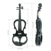 Yinfente 16inch Electric Viola Silent Pickups Practice Ebony Viola with Parts Case Creative Styling