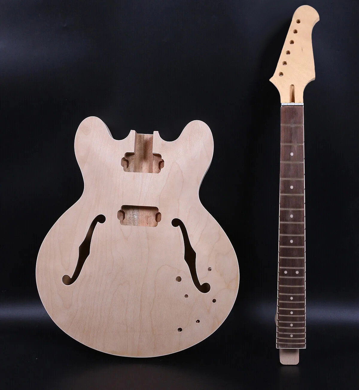yinfente 1set guitar kit neck firebird style headstock 28inch mahogany wood ebony Fretboard white dots Inlay body 335 Guitar Project Yinfente Musical Instrument official website