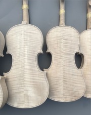 Yinfente 1piece Professional Unfinished 4/4 Violin Tow Flame Maple Back Wood Violin Spruce Handmade for DIY Violin