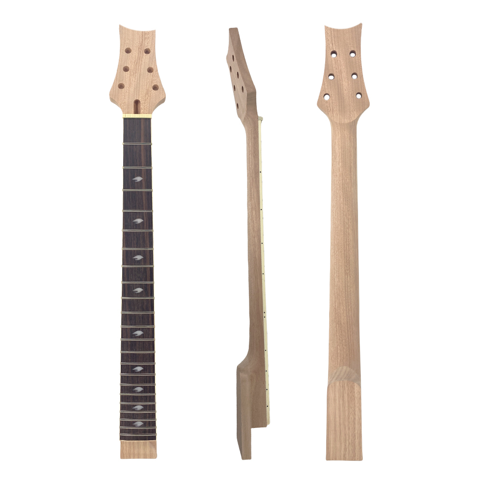 Yinfente Electric Guitar Neck Replacement - 25.5" Mahogany With Rosewood Fretboard, 22 Frets, Bird Inlay