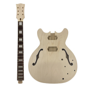 yinfente DIY Electric Guitar Kit Rosewood Neck 22 Fret Guitar Body 335 Semi Hollow guitar c.miller 84