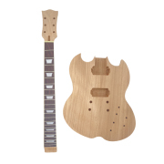 Yinfente Electric Guitar Kit Guitar Mahogany Body Guitar Neck 22 Fret Nice Inlays Set in Heel for Guitar Part