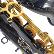 Vetimobato B Flat Tenor Saxophone Black-golden Brass Lacquer Student Bb Tenor Sax Kit for Adults Beginners Intermediate Players with Hard Case Mouthpiece Reeds Neck Strap Cleaning Set (Black Tenor)