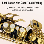 Vetimobato B Flat Tenor Saxophone Black-golden Brass Lacquer Student Bb Tenor Sax Kit for Adults Beginners Intermediate Players with Hard Case Mouthpiece Reeds Neck Strap Cleaning Set (Black Tenor)