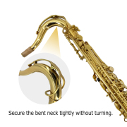 Vetimobato B Flat Tenor Saxophone Gold Brass Lacquer Student Bb Tenor Sax Kit for Adults Beginners Intermediate Players with Hard Case Mouthpiece Reeds Neck Strap Cleaning Set (Golden Tenor)