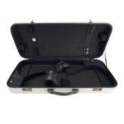 Vetimobato Adjustable Violin Viola Double Case Holds 4/4 Violin & 15-17 Inch Viola Hard Shell Backpack with 4 Bow Holders 2 Back Straps Durable & Lightweight for Musicians(White Carbon Fiber)