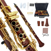 Vetimobato Bb Clarinet 17 Keys 6 Rings Ebonite Body for Professional Beginner & Student with 2 Replaceable Barrels, Case, Mouthpiece, Reeds, Cork Grease, Gloves & Swab Cleaning Kit (Rosewood Bb)