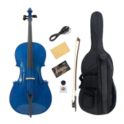 Yinfente 4/4 Electric Cello Spruce Maple Handmade Cello Acoustic Cello Free Cello Bag Cello Bow Blue color cellos