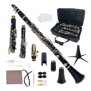 Yinfente Professional Clarinet Bb 17 key Ebonite Wood With Clarinet Case and Accessories