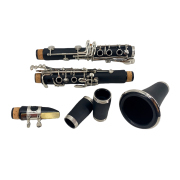 Yinfente Professional Clarinet Bb 17 key Ebonite Wood With Clarinet Case and Accessories