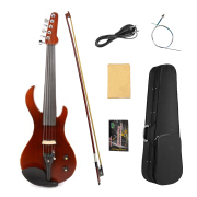 Yinfente 4/4 Electric Violin Solid wood 5-strings Full size violins ebony fittings Violin case bow